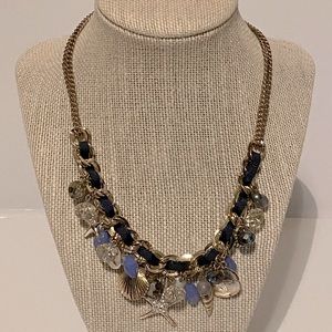 Nautical Themed blue and gold Necklace